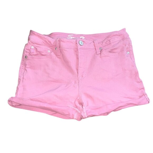 Seven7 Denim Weekend Shorts-Pink-Size 8-GUC - Picture 1 of 5
